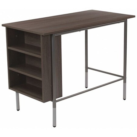 Flash Furniture Computer Desk Applewood Desk with Side Shelves, 19-3/4" D X Brown, Frame: Wood Grain NAN-JN-21725-GG