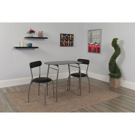 Flash Furniture Oval Bistro Table, Glass Top, Black XM-JM-A0278-1-2-BK-GG
