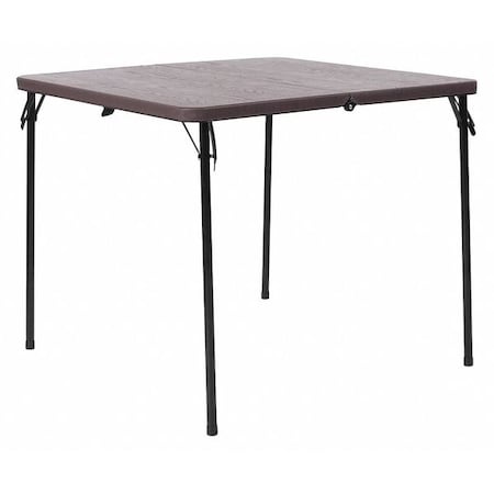 Flash Furniture Square Folding Table, Plastic Top, Brown DAD-LF-86-GG