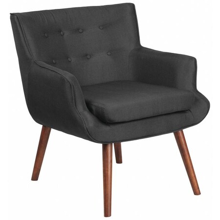 Flash Furniture Chair, 32"L32"H, Recessed, Hercules HayesSeries QY-B84-BK-GG