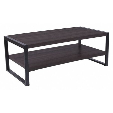 Flash Furniture Coffee Table, Charcoal, Black Metal Frame NAN-JH-1731-GG