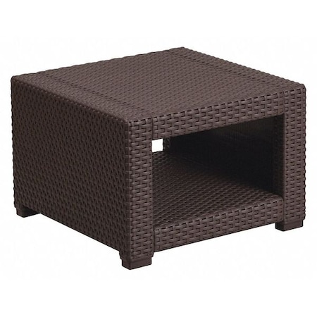 Flash Furniture Square End Table, Faux Rattan, Chocolate, 22 W, 22 L, 15.25 H, Resin, Chocolate Brown DAD-SF1-S-GG