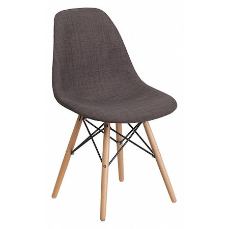 Flash Furniture Chair, Wood, Elon Series, Gray Fabric FH-130-DCV1-FC100-GG