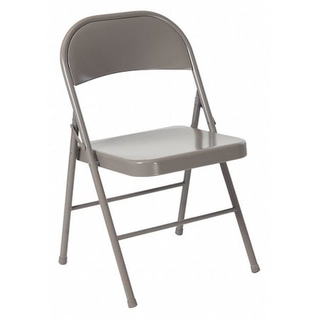 Flash Furniture Folding Chair, Gray, Metal, Double Braced BD-F002-GY-GG