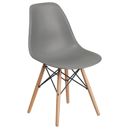 Flash Furniture Elon Chair, Wood Back, 18-1/4 in W 22-1/2" L 31-1/2" H FH-130-DPP-GY-GG