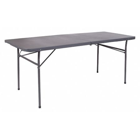 Flash Furniture Rectangle Folding Table, Plastic Top, Grey DAD-LF-183Z-DG-GG