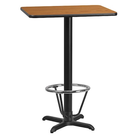 Flash Furniture Rectangle Laminate Table, Laminate, Wood Grain XU-NATTB-2430-T2222B-3CFR-GG