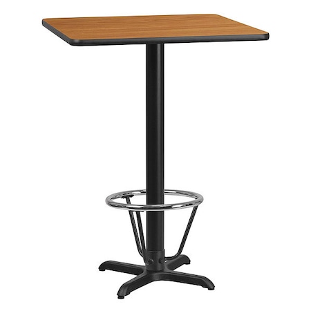 Flash Furniture Square Laminate Table, Laminate, Wood Grain XU-NATTB-3030-T2222B-3CFR-GG