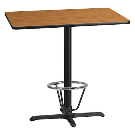 Flash Furniture Rectangle Natural Laminate Table, X, Base, 30"X42", Laminate, Wood Grain XU-NATTB-3042-T2230B-3CFR-GG