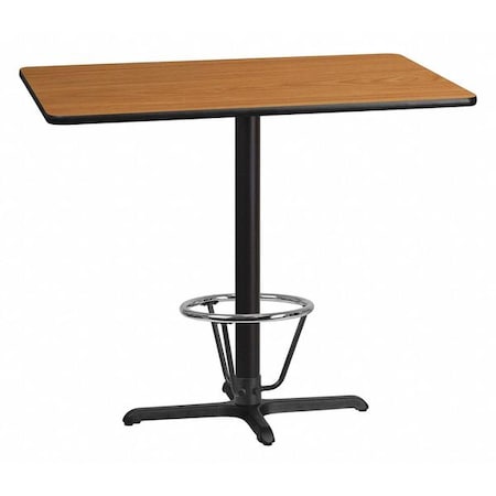Flash Furniture Rectangle Laminate Table, Laminate, Wood Grain XU-NATTB-3048-T2230B-3CFR-GG