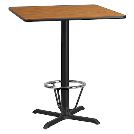Flash Furniture Square Laminate Table, Laminate, Wood Grain XU-NATTB-3636-T3030B-3CFR-GG