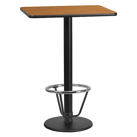 Flash Furniture Rectangle Laminate Table, Laminate, Wood Grain XU-NATTB-2430-TR18B-3CFR-GG