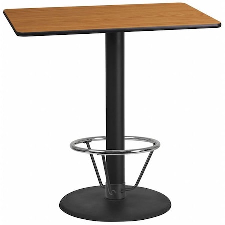 Flash Furniture Rectangle Laminate Table, Laminate Top, Wood Grain XU-NATTB-2442-TR24B-4CFR-GG