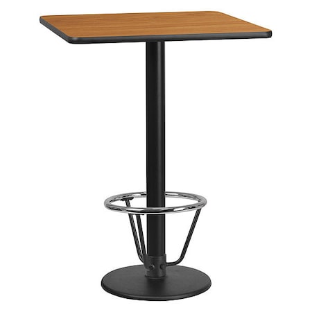 Flash Furniture Square Laminate Table, Laminate, Wood Grain XU-NATTB-3030-TR18B-3CFR-GG