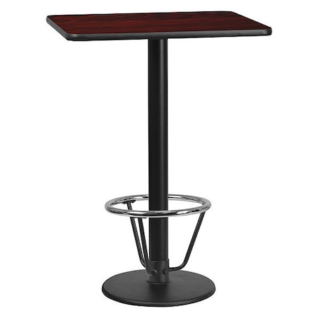 Flash Furniture Rectangle Laminate Table, Laminate, Wood Grain XU-MAHTB-2430-TR18B-3CFR-GG
