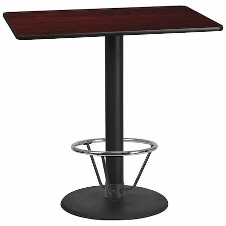Flash Furniture Rectangle Laminate Table, Laminate Top, Wood Grain XU-MAHTB-3048-TR24B-4CFR-GG