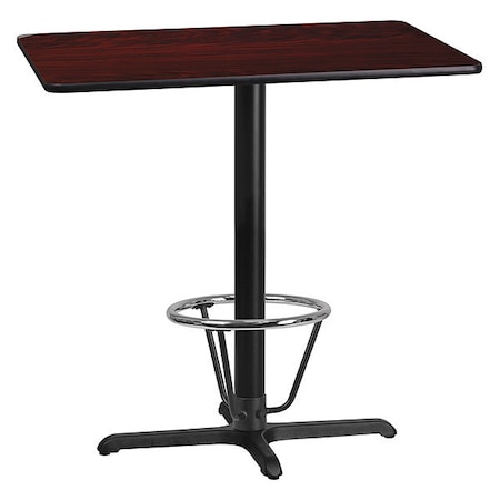 Flash Furniture Rectangle Laminate Table, Laminate, Wood Grain XU-MAHTB-2442-T2230B-3CFR-GG