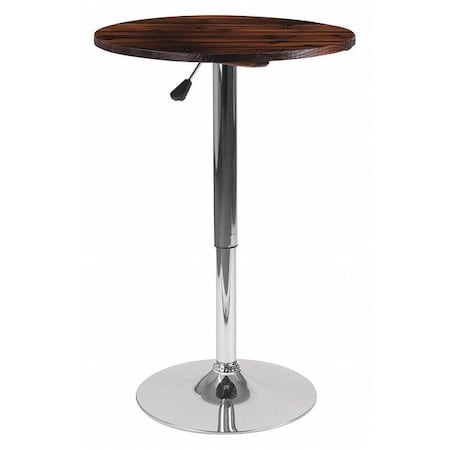 Flash Furniture Round Table, Pine Wood Adj., 23.5", Round, Wood Top, Brown CH-9-GG