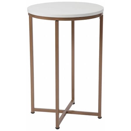 Flash Furniture Round End Table, Laminate, White NAN-JH-1787ET-GG