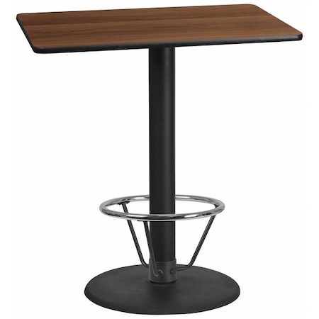 Flash Furniture Rectangle Laminate Table, Laminate Top, Wood Grain XU-WALTB-3042-TR24B-4CFR-GG