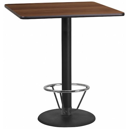 Flash Furniture Square Laminate Table, Laminate Top, Wood Grain XU-WALTB-3636-TR24B-4CFR-GG