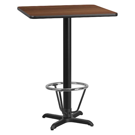 Flash Furniture Square Laminate Table, 30" W, 30" L, 43.125" H, Laminate, Wood Grain XU-WALTB-3030-T2222B-3CFR-GG