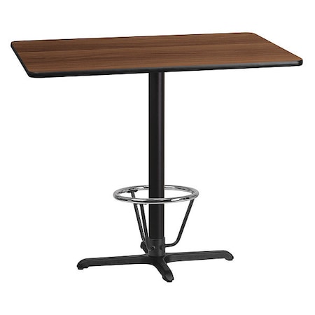 Flash Furniture Rectangle Laminate Table, Laminate, Wood Grain XU-WALTB-3048-T2230B-3CFR-GG