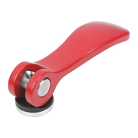 Kipp Cam Lever Size: 2 D=M08, A=96, B=33, 3, Aluminum Red RAL 3003 Powder-Coated, Comp: Steel K0005.2501408