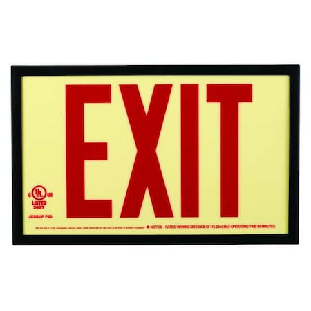 Zoro Select Exit Sign, Plastic, 13" W, 7-1/2" H, Exit (Double Arrows), Red GRAN3714