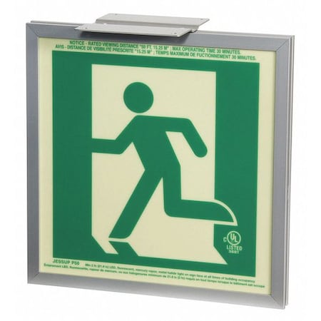 Jessup Glo Brite Running Man 2FC, Sngl-Sde, Left, Alum., Grn 7230-L-2-SAF-B