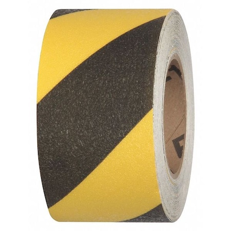 Jessup Flex Track Coarse Grade Anti Slip Roll Vinyl, Adhesive: Acrylic Black/Yellow, 3" W x 54 ft. L, 0.030" Thick 4215-0152
