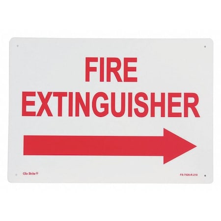 Jessup Glo Brite Fire Exit, Rigid Right Arrow PL, 10"x14" FS-7520-R-210
