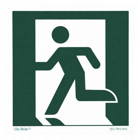 Jessup Glo Brite Running Man Left, Green Letters, 8"x8" ICC-7812-010