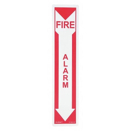 Jessup Glo Brite Fire Alarm Arrow, Red On PL, 4"x18" FS-7520-F-201