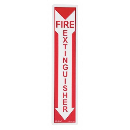 Jessup Glo Brite Fire Extinguisher Arrow, Red On PL, 4"x18" FS-7520-F-202