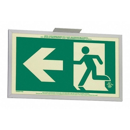 Jessup Glo Brite Running Man 2FC, Sngl-Sd, Lft Arw, Alum., Gn 7231-L-A-2-SAF-B