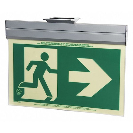 Jessup Glo Brite Running Man 5FC, Sngl-Sde, Rt Arw, Acr, Grn 7231-R-A-ACR-B