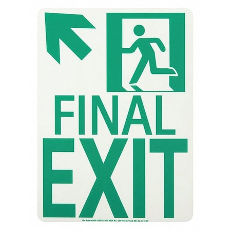 Jessup Glo Brite Final Exit Running Man Upper Left Arrow 50R-3SN-UL