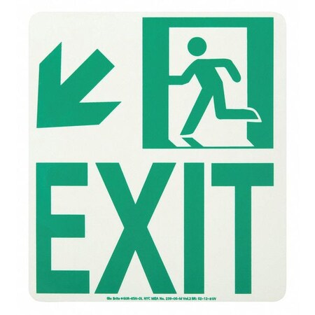 Jessup Glo Brite Exit Running Man Down Left Arrow 50R-6SN-DL