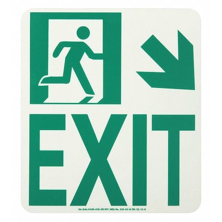 Jessup Glo Brite Exit Running Man Down Right Arrow 50R-6SN-DR