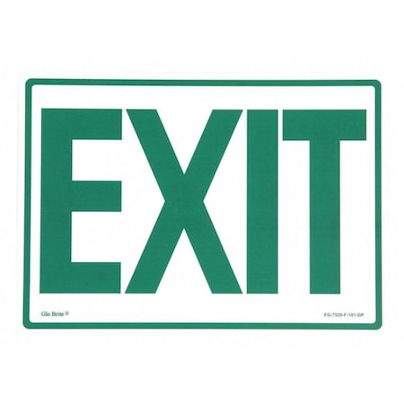 Jessup Glo Brite Exit Sign, Green On Photoluminescent EG-7520-F-101-GP