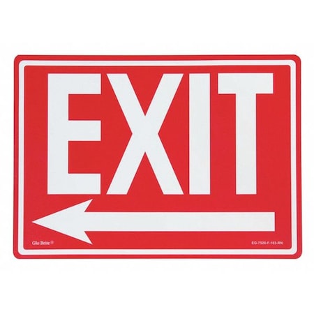 Jessup Glo Brite Exit Left Arrow, Rd/PL, 14"x10" EG-7520-F-103-RN