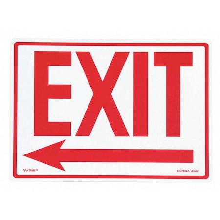 Jessup Glo Brite Exit Left Arrow, Red ON PL, 14"x10" EG-7520-F-103-RP