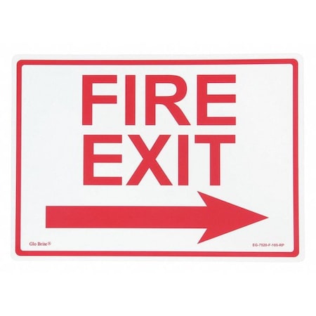 Jessup Glo Brite Fire Exit Arrow, Red w/PL, 14"x10" EG-7520-F-105-RP