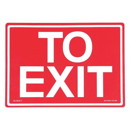 Jessup Glo Brite To Exit, Red w/PL, 14"x10" EG-7520-F-107-RN