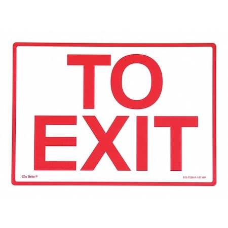 Jessup Glo Brite To Exit, Red On PL, 14"x10" EG-7520-F-107-RP