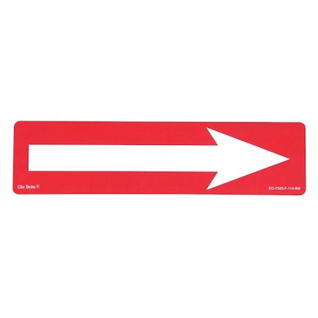 Jessup Glo Brite Arrow Photoluminescent On Red, 14"x3.5", EG-7520-F-114-RN EG-7520-F-114-RN