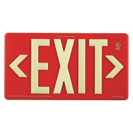 Jessup Glo Brite Exit Sign, PM100, Red Double Sided 7072-B