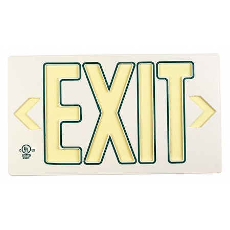 Jessup Glo Brite Exit, PF50, White w/Green Outline Single 7120-B