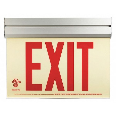 Jessup Glo Brite Exit Red, P50, Double w/Acrylic Frame 7210-ACR-2-B